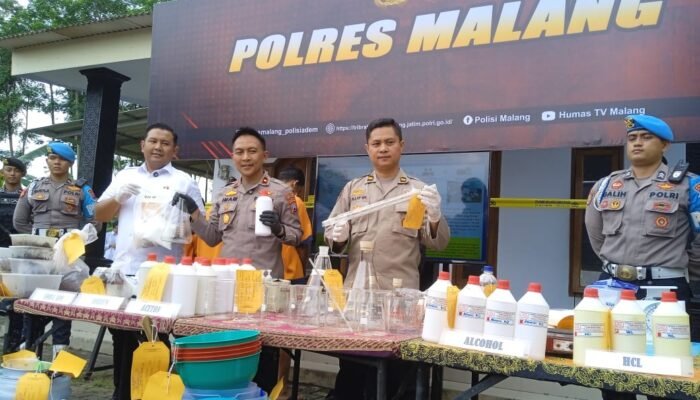 Polres Malang Berhasil Menangkap dan Mengungkap Home Industri Narkotika Jenis Sabu di Pasuruan