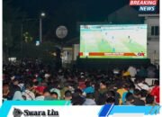 Polres Pasuruan Kota Titip Pesan Pilkada Damai Dalam Nobar Indonesia Lawan Filipina