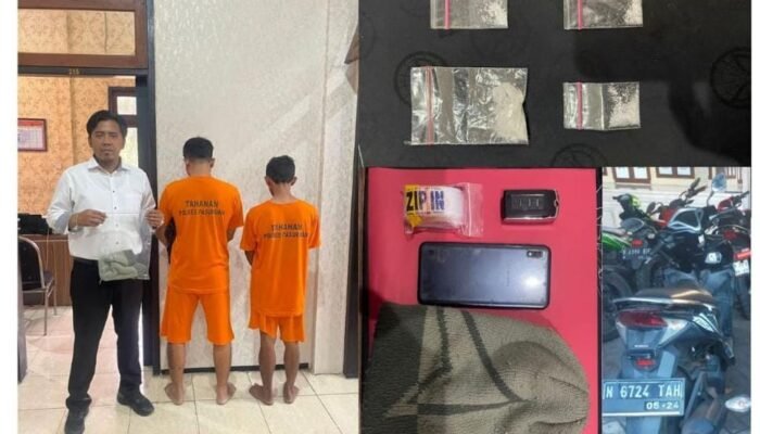 Tergiur Untung Uang dan memakai Gratis, Dua Pria asal Prigen di bekuk Satresnarkoba Polres Pasuruan. 2,4 Gram Barang Haram di sita