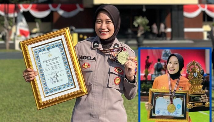 Briptu Adel, Polwan Polres Pasuruan Ukir Prestasi Nasional di Pencak Silat  “Kapolda Jawa Timur Beri Penghargaan”