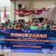 Kompak Dan Sinergi. Satlantas Polres Pasuruan Dan Ojol Tebar Keperdulian Lewat Donor Darah Di Kantor PMI