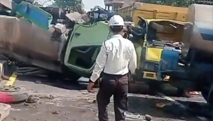 Truk Rem Blong Picu Kecelakaan Beruntun di Pasuruan, Enam Kendaraan Terlibat dan Satu Terbakar