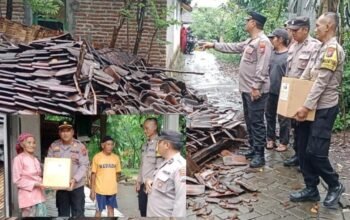 Kapolsek Kejayan Berikan Bantuan Sosial untuk Warga Terdampak Bencana di Ambal Ambil