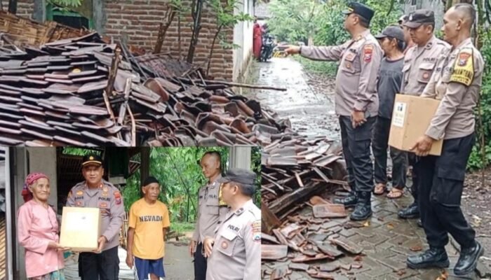 Kapolsek Kejayan Berikan Bantuan Sosial untuk Warga Terdampak Bencana di Ambal Ambil