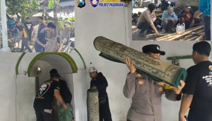 Musholla Nyaris Roboh di Kejayan kini Disulap Layak oleh Polres Pasuruan dan Komunitas Punisher